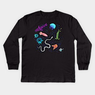 Bioluminescent Ocean Sea Creatures Kids Long Sleeve T-Shirt